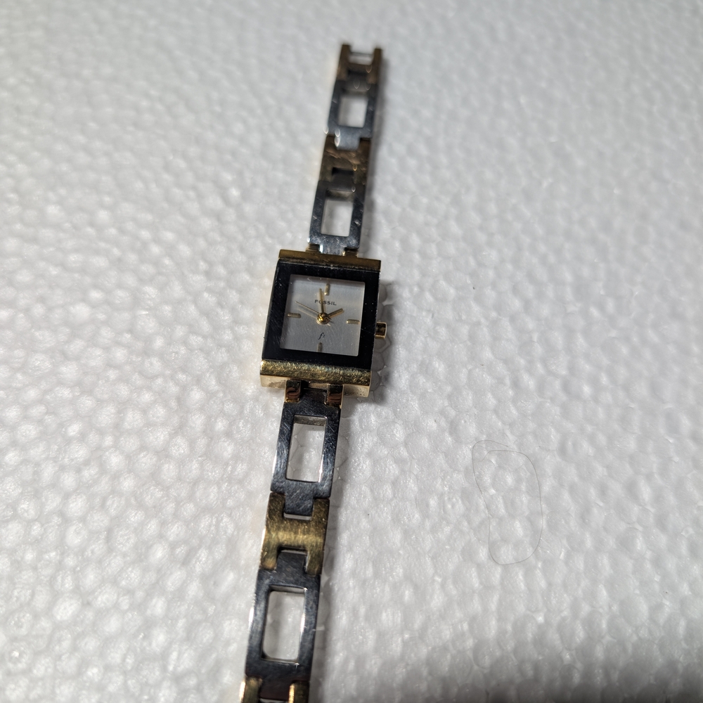 Gold and Silver Square Face Watch